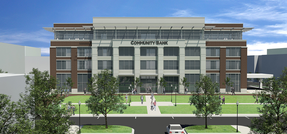 Rendering of Community Bank headquarters